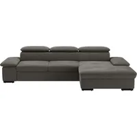 sit&more Ecksofa »Alcudia L-Form«, wahlweise mit Bettfunktion, grau