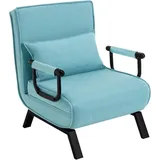 Woltu Schlafsessel 65 x 78 x 75 cm Blau mit Kissen