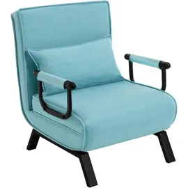 Woltu Schlafsessel 65 x 78 x 75 cm Blau mit Kissen