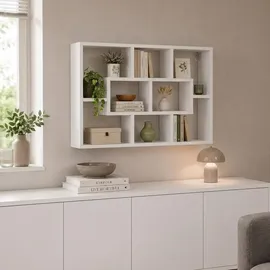 VCM Hängeregal 85 x 48 x 16 cm Weiß