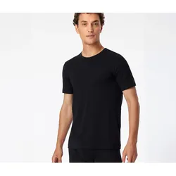 2 Schiesser T-Shirts mit Bio-Baumwolle - Herren - Gr. L/6 - schwarz