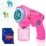 Blubbel Seifenblasenpistole, Seifenblasenmaschine, 150ml Tank Seifenblasenflüssigkeit, Automatische Seifenblasen Pistole, Blasen Kanone, Luftblasen Bazooka Bubble Gun, Geschenke für Kinder, Hochzeit