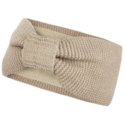 Frentree Stirnband Damen mit Schleife, gefüttert mit Fleece Innenfutter Haarband, Ohrenwärmer für Mädchen beige