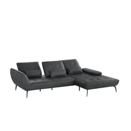 Vito Eckcouch Flachgewebe 3-Sitzer Beige