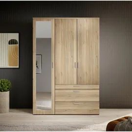 Stella Trading Drehtürenschrank VESALA 135 x 195 x 56 cm Eiche