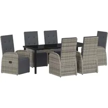 vidaXL Garten Essgruppe 7-tlg. Grau