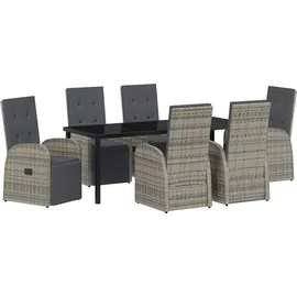 vidaXL Garten Essgruppe 7-tlg. Grau