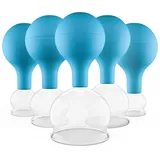 PULOX Schröpfgläser Set aus Echtglas 5 Stück. diverse Größen Blau