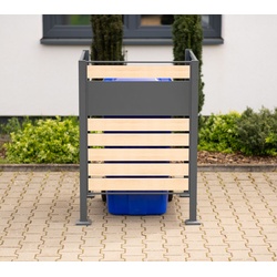 Westmann Metall Mülltonnenverkleidung Planum | 1x240 L | Holzoptik | 90x90x120cm