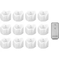 Set Mit 12 Flammenlosen Led-kerzen Mit Fernbedienung, Warmem Licht, Realistischem Effekt, Batterien Enthalten, Für Die Innendekoration