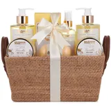 Brubaker Cosmetics Bade- und Dusch Set Vanille Rosen Minze Duft - Geschenkset in Henkelbox