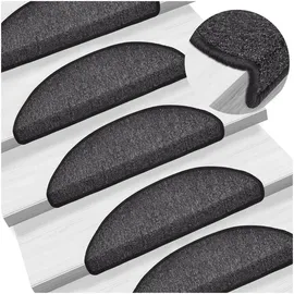 vidaXL Stufenmatte 56 x 17 cm Schwarz