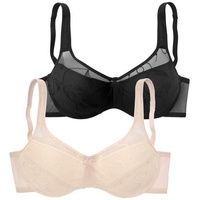 PETITE FLEUR Minimizer-BH Damen puder+schwarz Gr.75C
