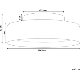 Beliani LED Deckenlampe MOEI Metall Schwarz