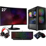 VIST Gaming PC Komplett Set R7 5700G 32GB RX VEGA8 SSD 1TB WIFI Win11 27"