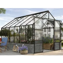 Vitavia Cassandra 9900 Alu schwarz ESG 3 mm 9,9 m² inkl. Sockelmauer anthrazit