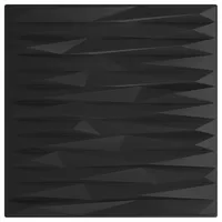 VidaXL Wandpaneele 48 Stk. Schwarz 50 x 50 cm