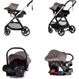 Chipolino Kombikinderwagen 3 in1 Marbella Fußabdeckung Einlage i-Size Babyschale beige
