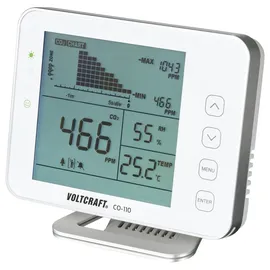 VOLTCRAFT CO-110 Kohlendioxid-Messgerät 0 - 5000 ppm mit Datenloggerfunktion kalibriert Werksstanda