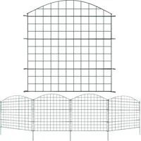 EINFEBEN Teichzaun Drahtzäune 22tlg set Gartenzaun, Gitterzaun mit 10 Zaunelemente und 12 Befestigungsstaeben, Freigehege, Gartenzaun, Tiergehege(... - Grün