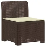 vidaXL 1-Sitzer Garten-Sofa mit Kissen Rattan-Look PP Braun