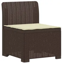 vidaXL 1-Sitzer Garten-Sofa mit Kissen Rattan-Look PP Braun