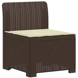vidaXL 1-Sitzer Garten-Sofa mit Kissen Rattan-Look PP Braun