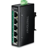 TRENDNET TI-PGLC50 5-Port Gigabit PoE+ Industrial DIN-Rail Mini Switch