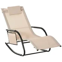 Outsunny Schaukelstuhl 62 x 88 x 150 cm beige