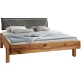 Valnatura Balkenbett, Anthrazit, Wildeiche, Holz, Wildeiche, massiv, 200x200 cm, in verschiedenen Größen erhältlich, für Lattenrost geeignet, Schlafzimmer, Betten, Doppelbetten