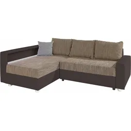 Collection AB Eckcouch Kunstleder 2-Sitzer Braun