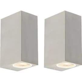 QAZQA 2er Set Moderne Wandleuchten Stahl IP44 Baleno II