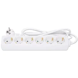 Manhattan Steckdosenleiste 6-fach 2 m Weiß 1 St.