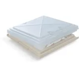 MPK Dachhaube Modell 42, 40x40cm, Milchglas, weiß, mit klappbarem Netzrahmen