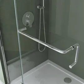 mai & mai Eckdusche mit Drehtür rechts 140 x 90 cm transparent ESG Duschwanne R04k