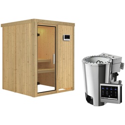 KARIBU Sauna »Ogershof«, inkl. 3.6 kW Saunaofen mit externer Steuerung, für 3 Personen - beige