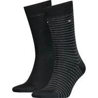 Tommy Hilfiger Small Stripe Socken 2er Pack Schwarz 47-49