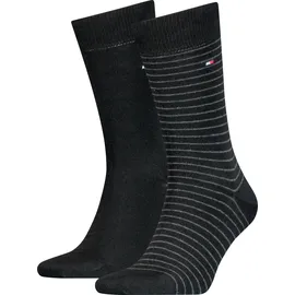 Tommy Hilfiger Small Stripe Socken 2er Pack Schwarz 47-49