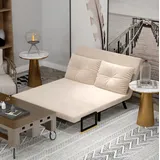 Schlafsessel Polyester Beige Mit Bettfunktion, Verstellbarer Rückenlehne, 102x73x81 Cm