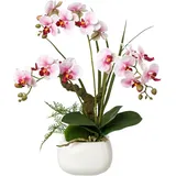 Kunstorchidee Deko-Orchidee Phalaenopsis im Keramiktopf Orchidee Phalaenopsis, Creativ green, Höhe 46 cm lila