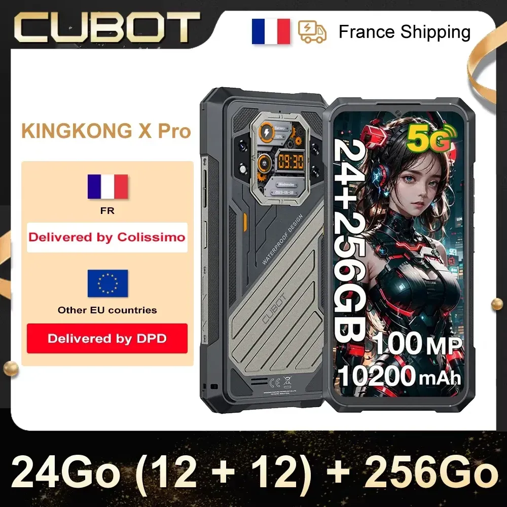 CUBOT KINGKONG X Pro, 24 GB (12 + 12) 256 GB robustes Smartphone 5G, Dimensity 8200, 4 nm, 3,1 GHz, 6,72 Zoll 144 Hz Bildschirm, 10200 mAh