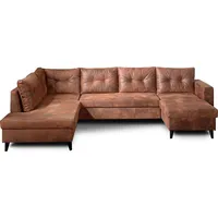 Best Möbel NORDIC - 7-sitzer Wohnlandschaft in U-Form - Schlaffunktion - Industrial Vintage - Ecke Links , Braun - Braun