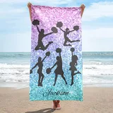 KATATI Cheerleader Strandtuch Kinder 70x150 cm, Weich Schnell Trocknen Microfaser Handtücher, 3D Strandhandtuch Cheerleader Badetuch Strandlaken Handtuch, Herren Frauen Badetücher