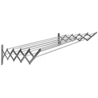 Sauvic 10-stangen-wäscheleine Ausziehbar aus Edelstahl, 140 cm., Silber