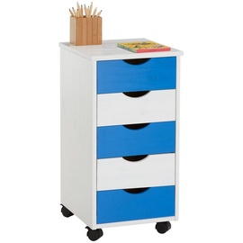 IDIMEX Rollcontainer Lagos mit 5 Schubladen in weiß/blau