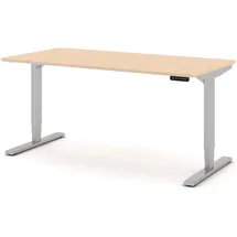 Assmann Electronic ASSMANN Schreibtisch Sand Silber, Metall, 120x127x70 cm, Arbeitszimmer, Schreibtische, Bürotische