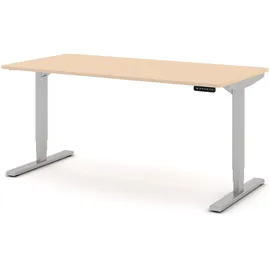 Assmann Electronic ASSMANN Schreibtisch Sand Silber, Metall, 120x127x70 cm, Arbeitszimmer, Schreibtische, Bürotische