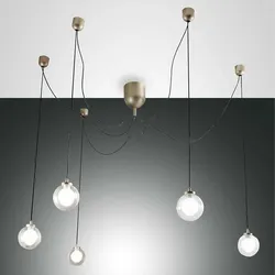 LED Pendellampe Blog aus Metall 5-flammig / Gold