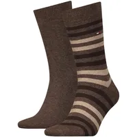 2er Pack TOMMY HILFIGER Duo Stripe Socken Herren 778 - oak 39-42
