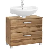 Held-Möbel Waschbeckenunterschrank Bologna Holzoptik Braun Eiche 70 cm